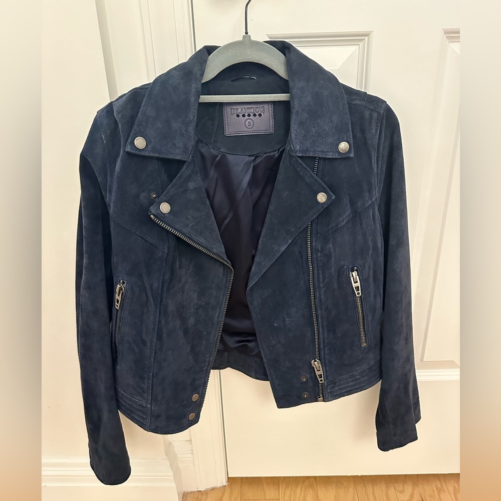 Blank NYC Navy Suede Jacket - Picture 2 of 7